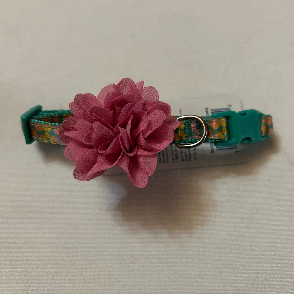 X-Small Nylon Dog Collar with Flower